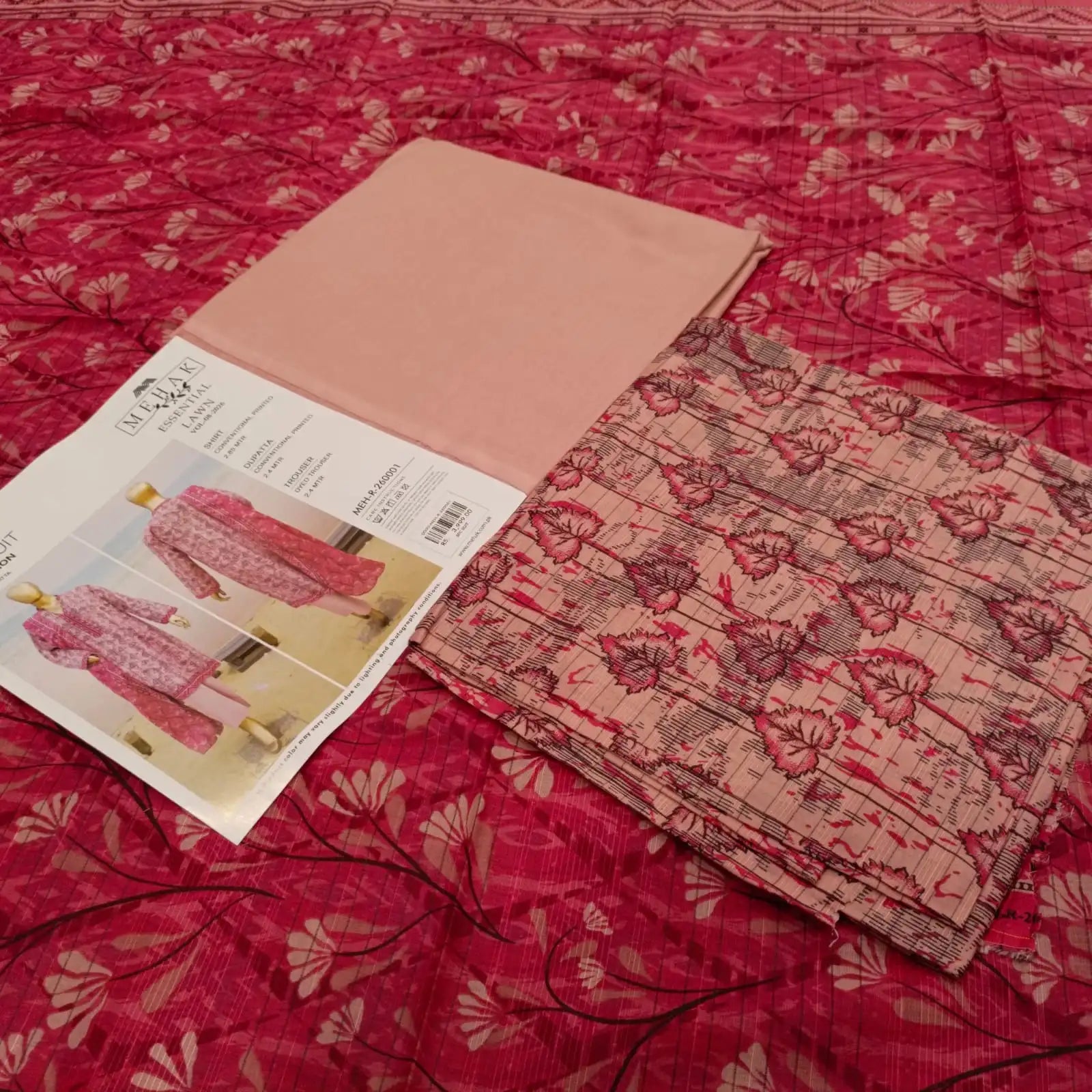 3pcs Unstiched Printed Lawn - Mehak Vol