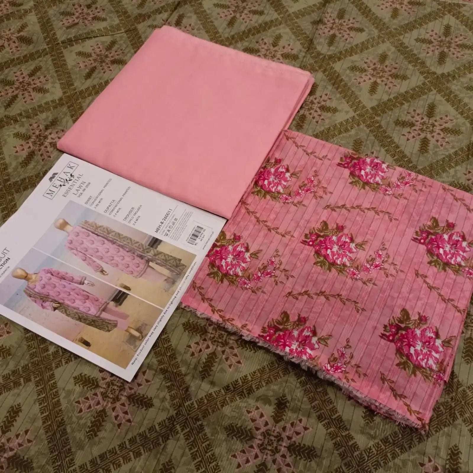 3pcs Unstiched Printed Lawn - Mehak Vol