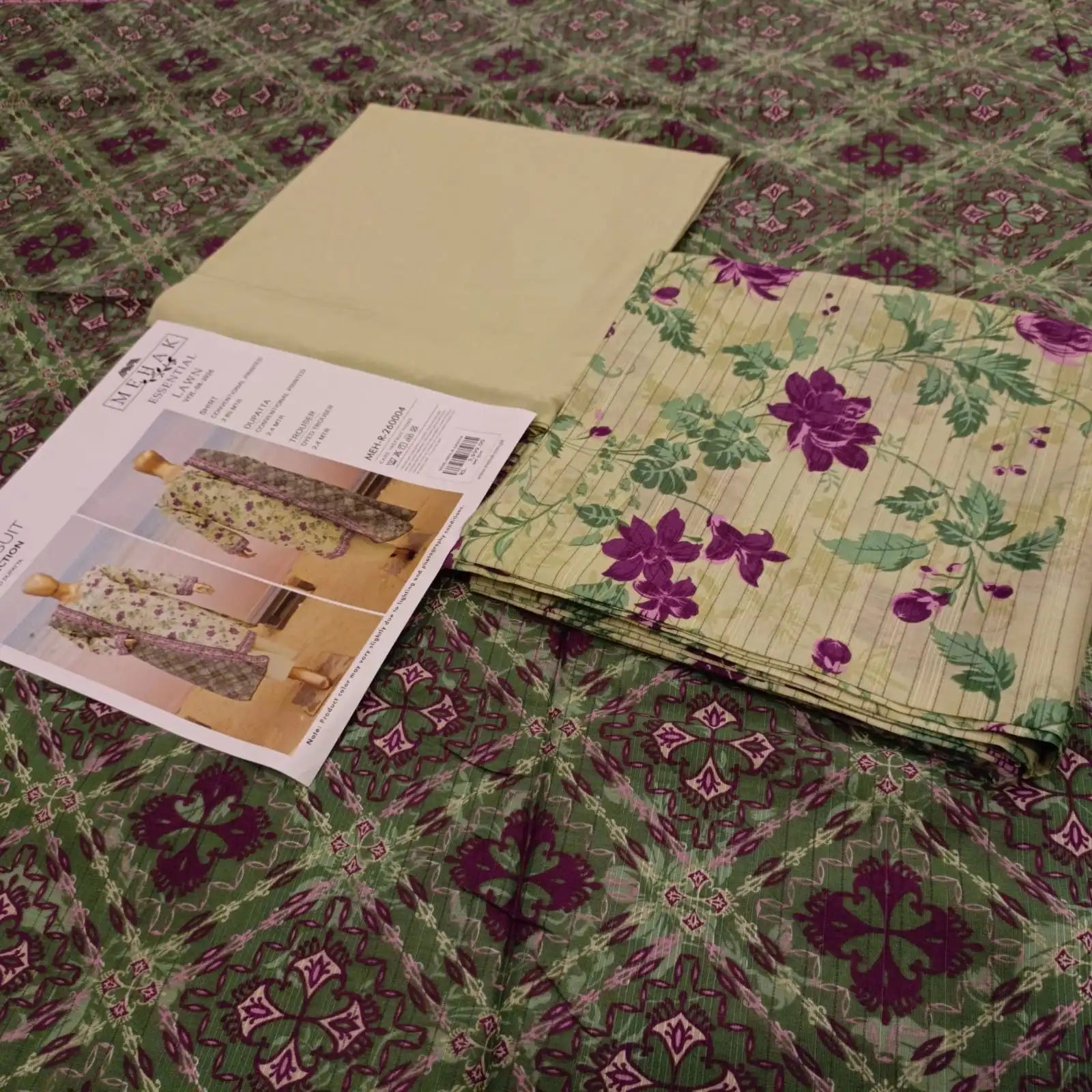 3pcs Unstiched Printed Lawn - Mehak Vol