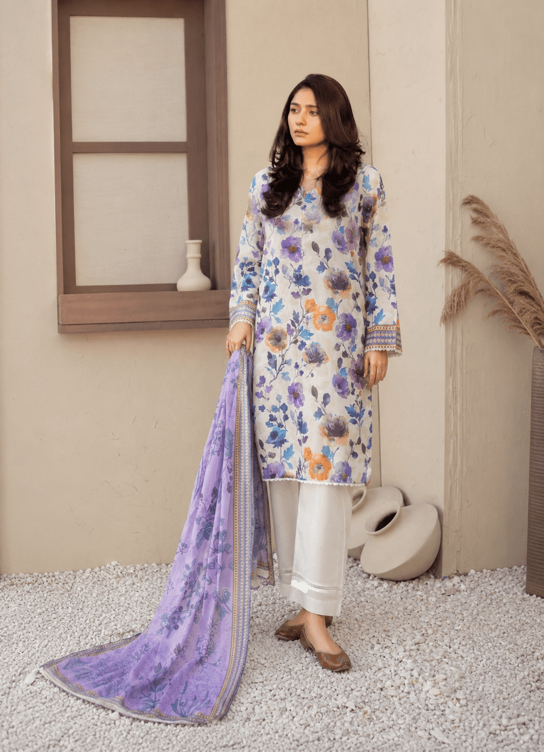 3pcs Unstitched Printed Lawn