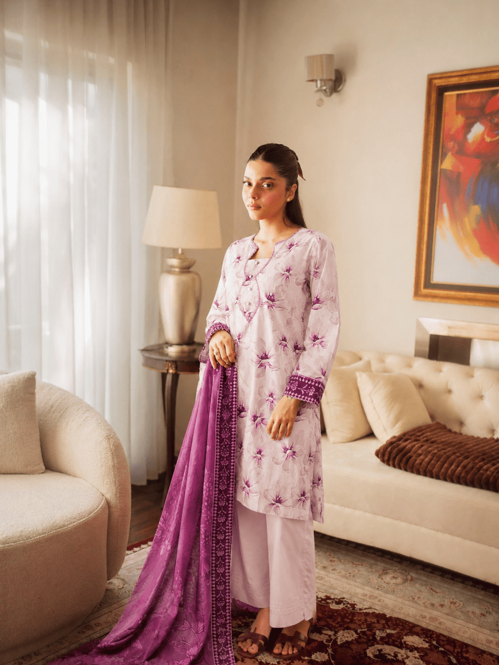 3pcs Unstitched Printed Lawn