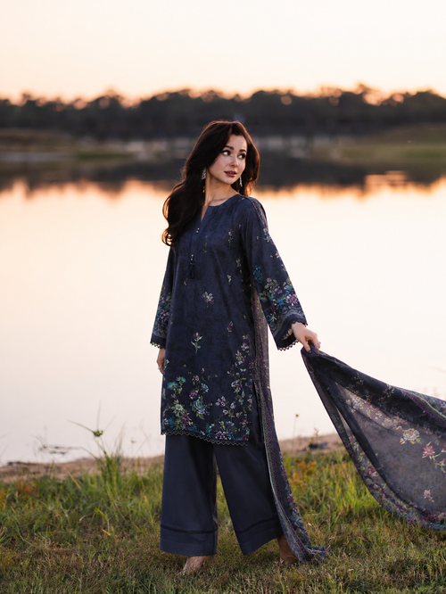 3pcs Unstitched Printed Lawn
