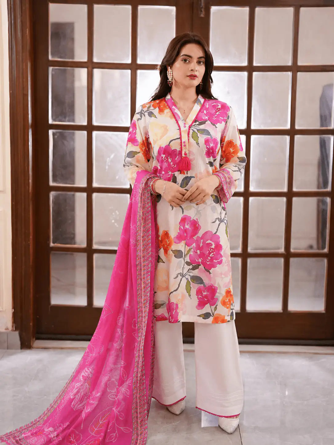 3pcs Unstitched Printed Lawn