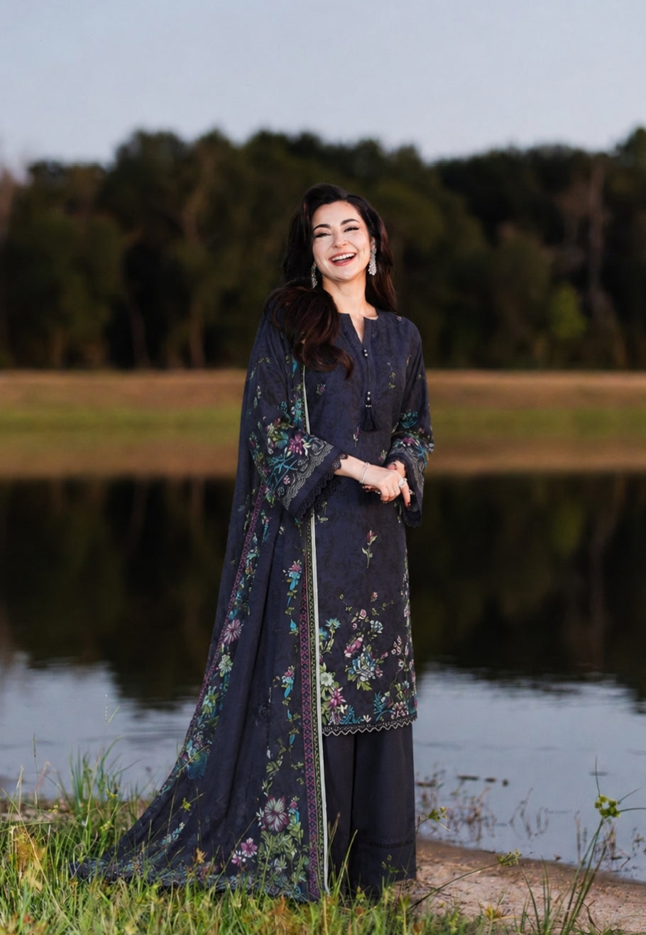 3pcs Unstitched Printed Lawn