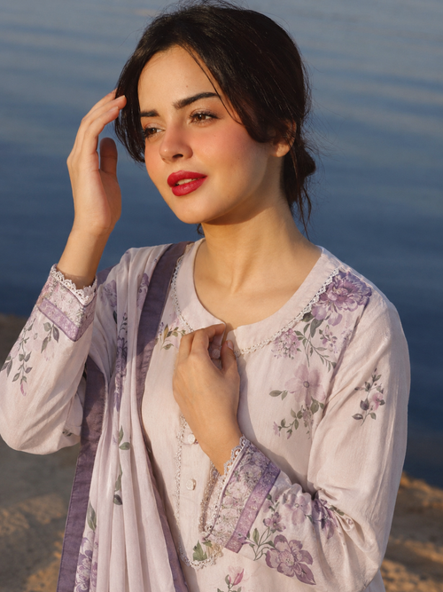3pcs Unstitched Printed Lawn