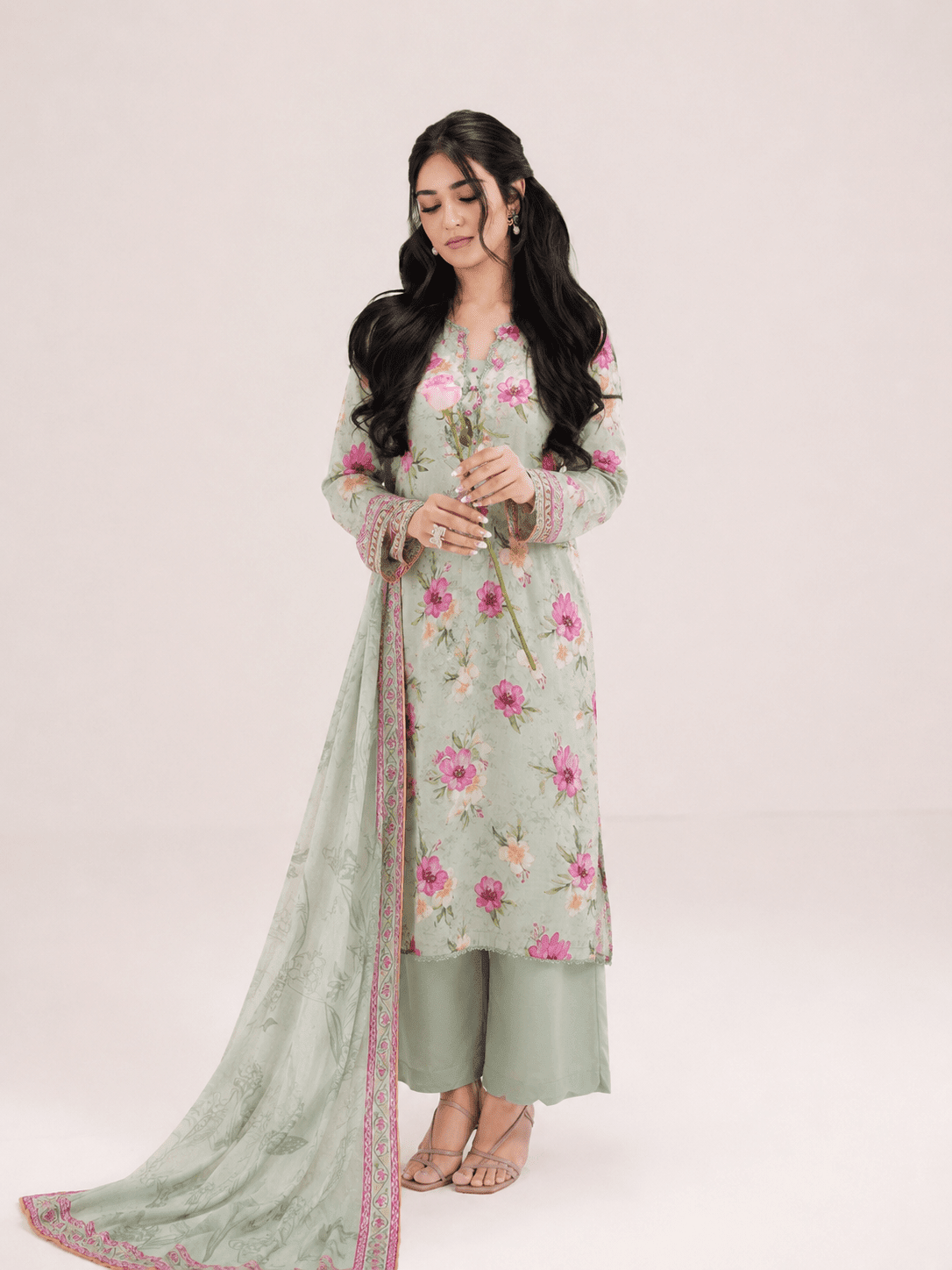 3pcs Unstitched Printed Lawn