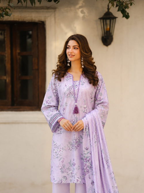 3pcs Unstitched Printed Lawn