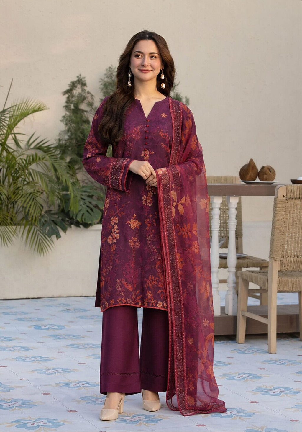 3pcs Unstitched Printed Lawn