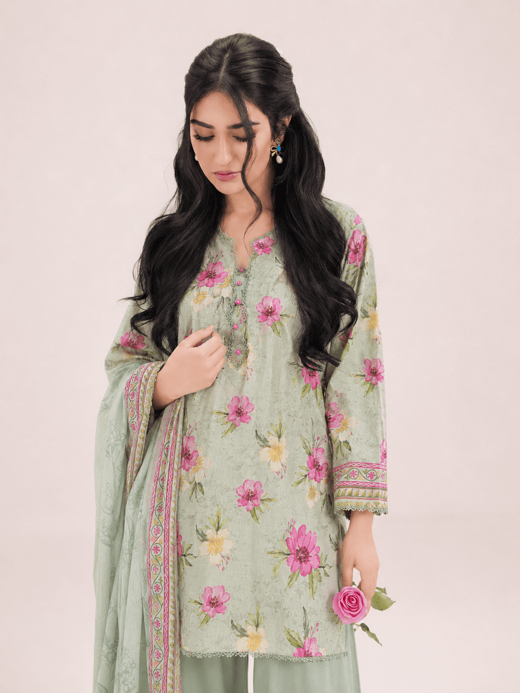 3pcs Unstitched Printed Lawn