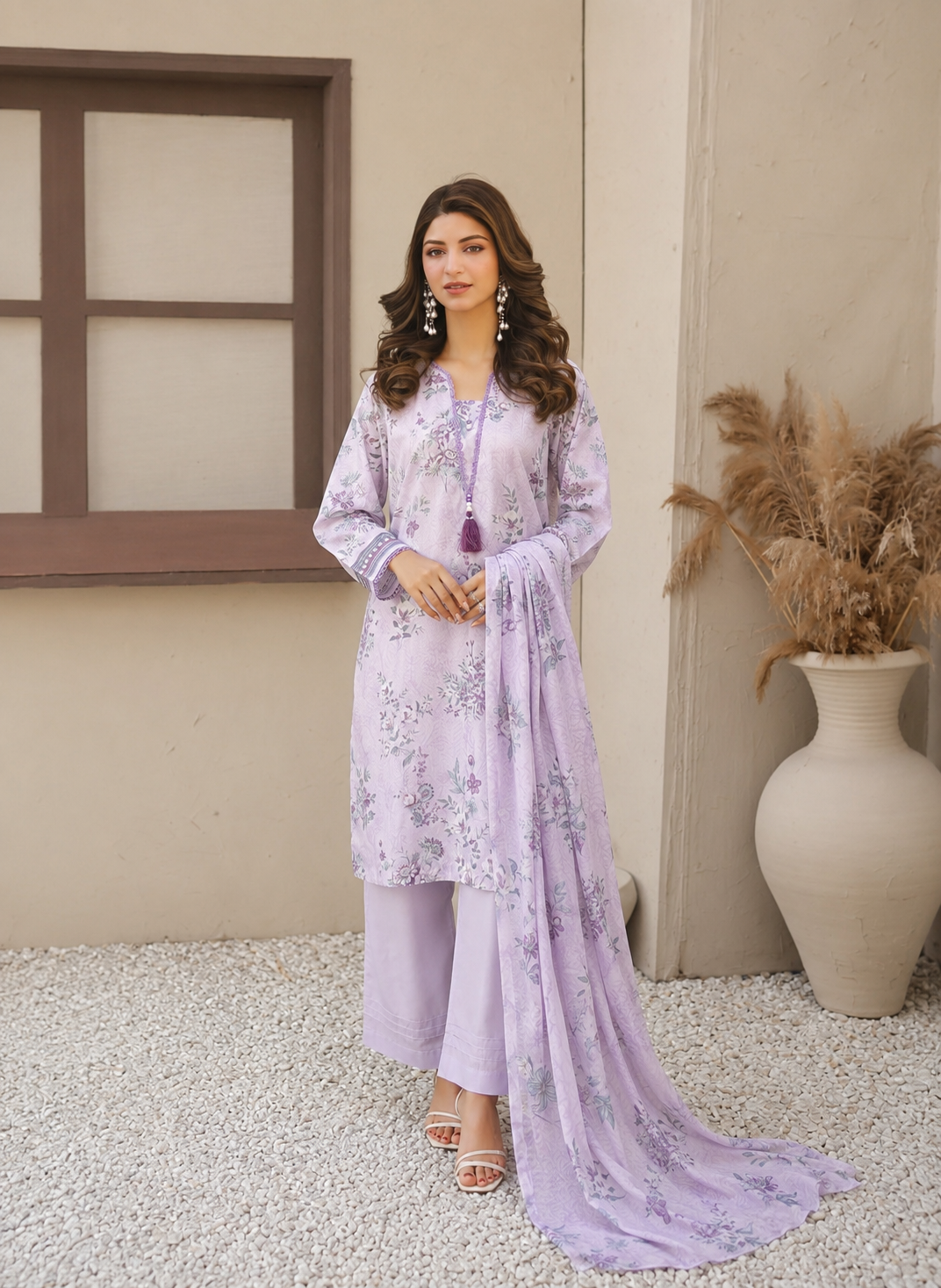 3pcs Unstitched Printed Lawn